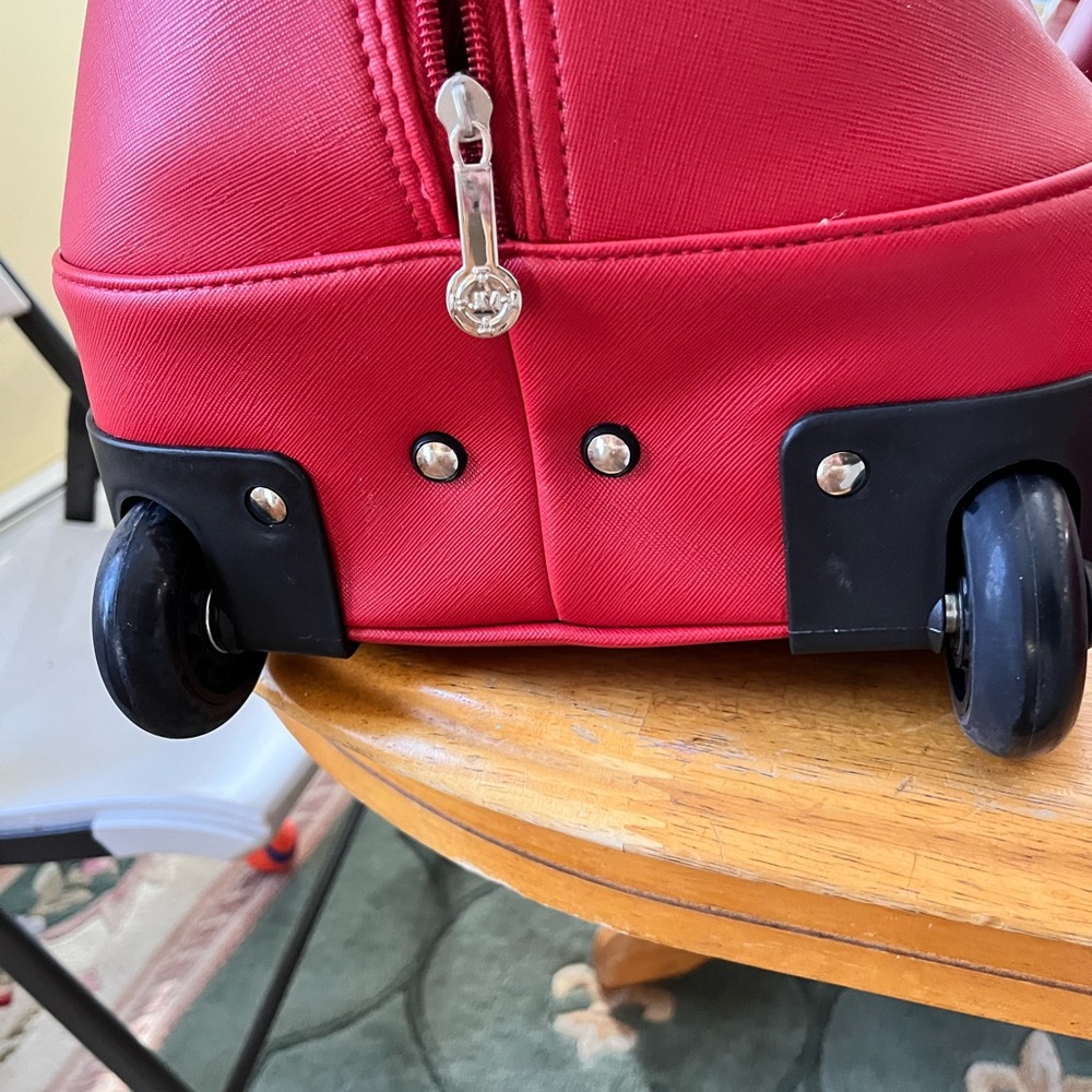 Joy Mangano Vibrant Red Travel Bag Set - Picture 4 of 6